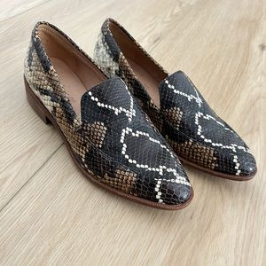Madewell Women’s Loafers Flats Snakeskin Embossed Slip-on Leather  Shoes 5 35